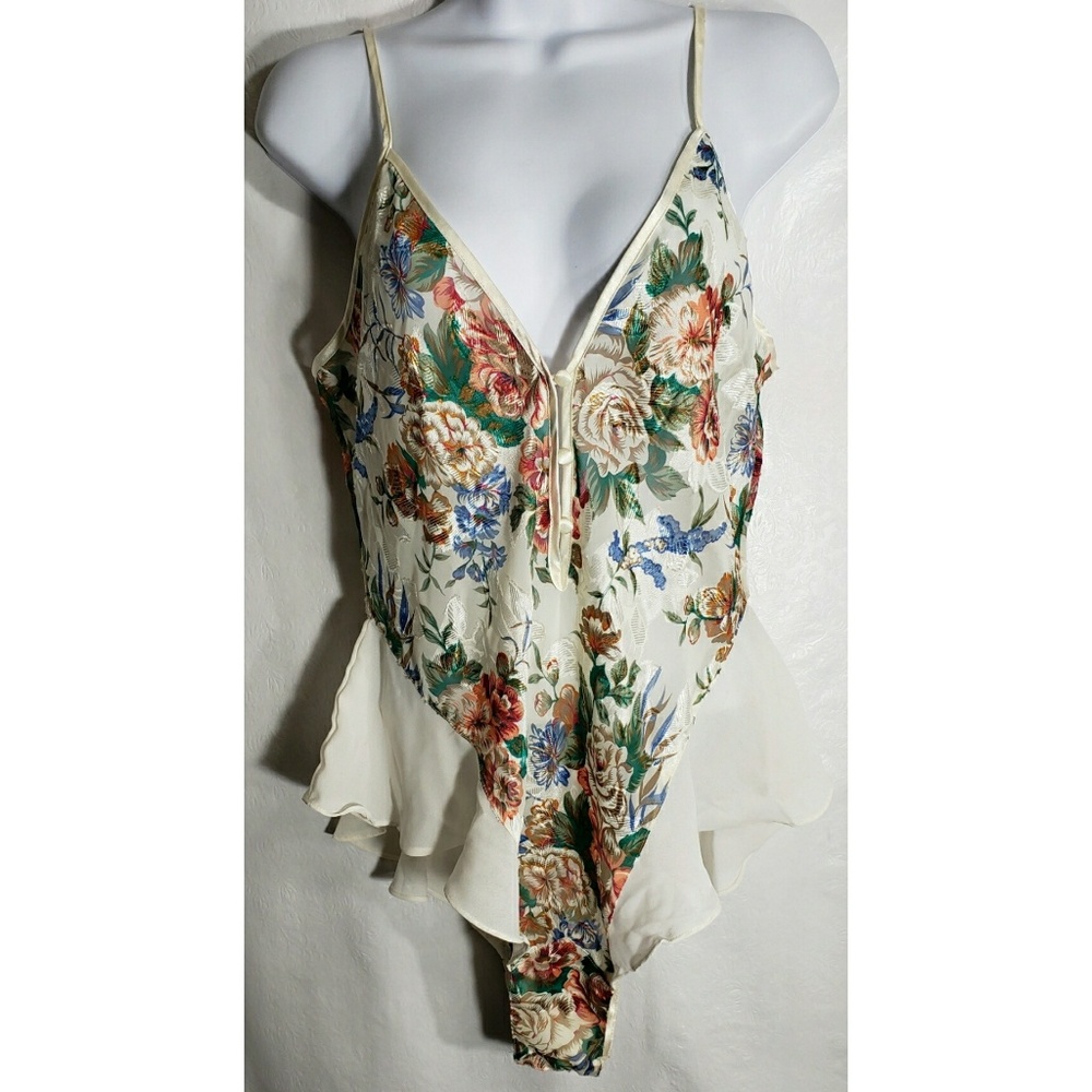 Vintage Victoria's Secret M Bodysuit Silky Unitard